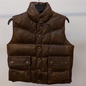 Ralph Lauren Men’s 100% Leather Vest SMALL Pockets